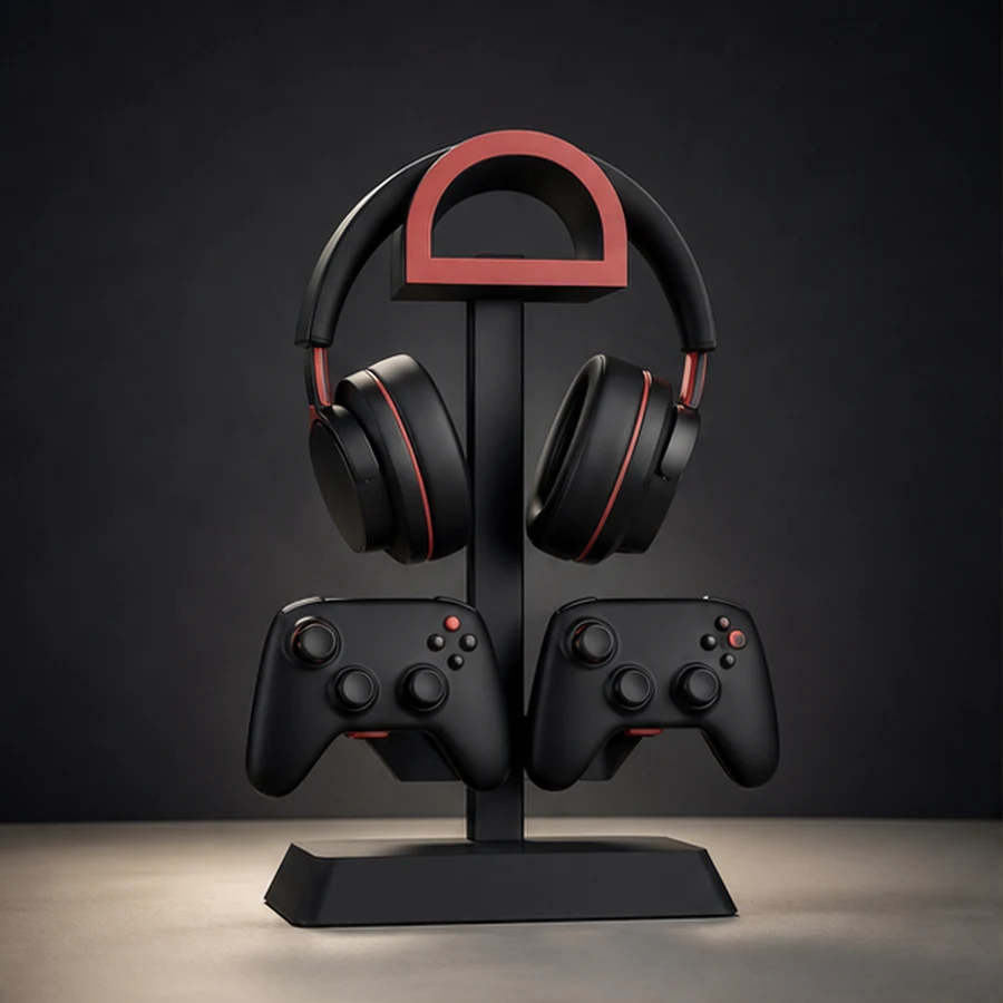 Gaming Station Dual — Preto + vermelho