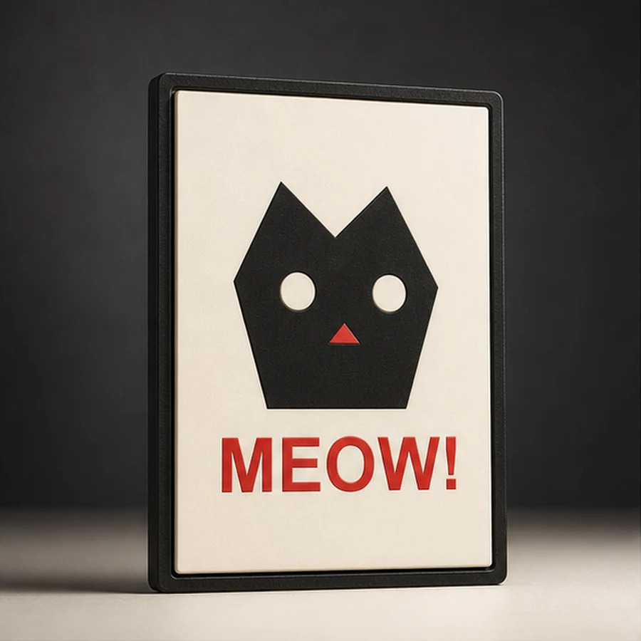 MEOW! Retro — Preto + vermelho + branco